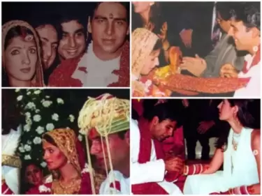 Photos from Akshay Kumar and Twinkle Khanna's wedding. Photos from Akshay Kumar and Twinkle Khanna's wedding.