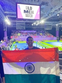 Vikrant Massey cheering for the Indian men's table tennis team at the Birmingham Commonwealth Games 2022. Vikrant Massey cheering for the Indian men's table tennis team at the Birmingham Commonwealth Games 2022.