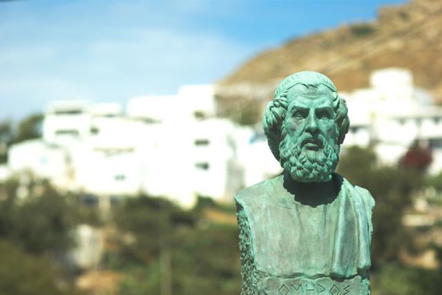 A bronze bust of Homer on the Greek island of Ios, where he is believed to be buried. (Shutterstock) A bronze bust of Homer on the Greek island of Ios, where he is believed to be buried. (Shutterstock)