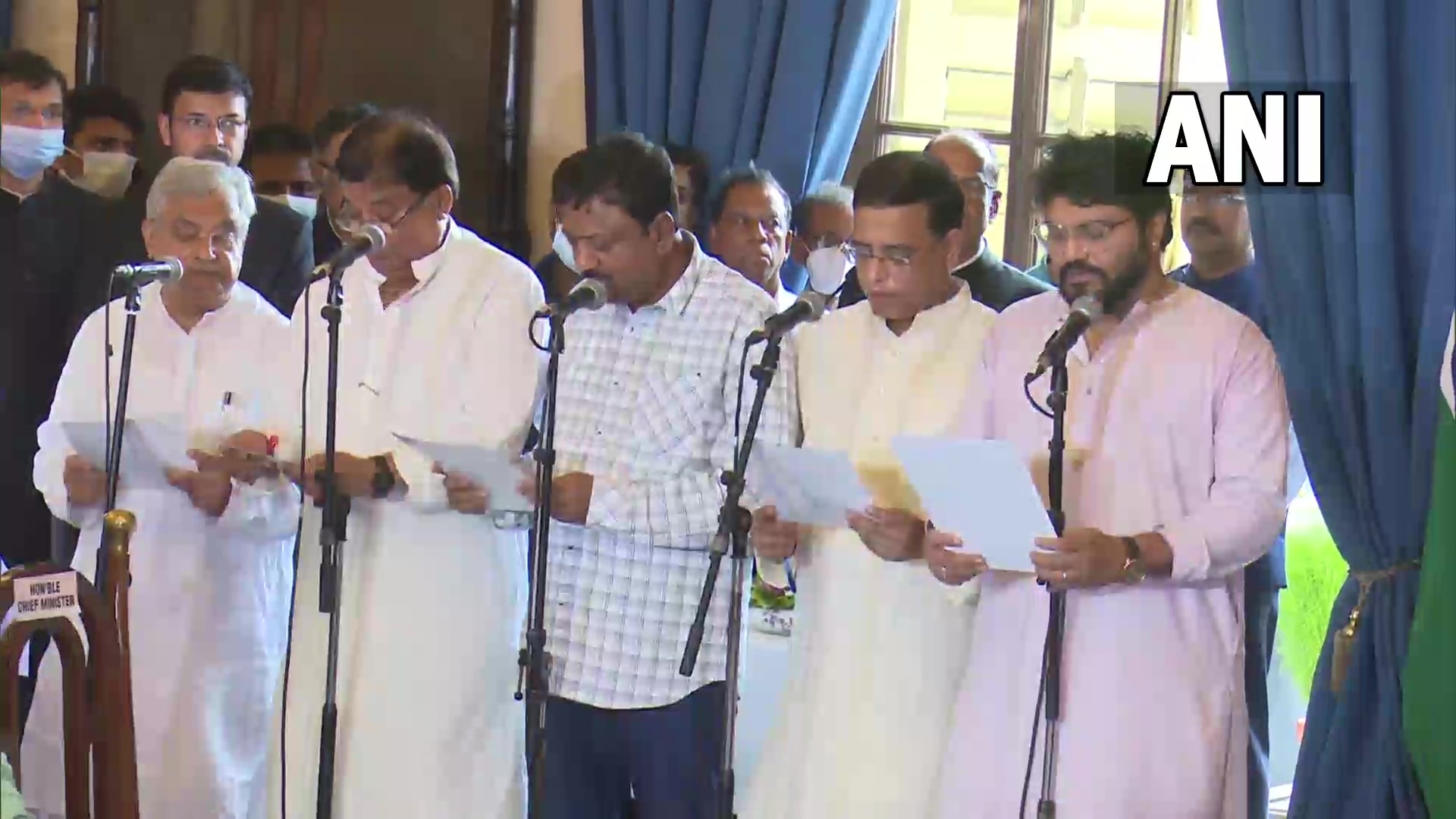 Ministers take oath in Kolkata. (ANI) Ministers take oath in Kolkata. (ANI)