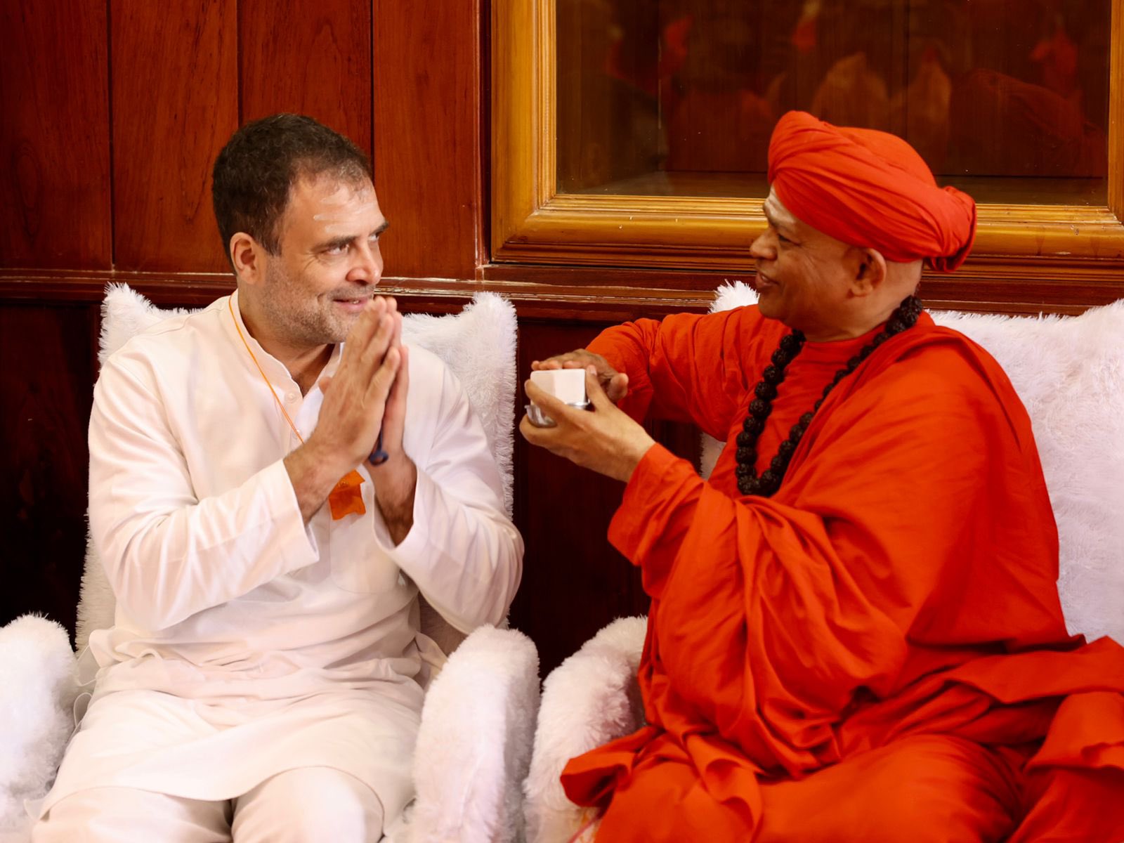 The visit is likely with an eye on the significant Lingayat population in the state ahead of the upcoming 2023 assembly polls. (Image source: @RahulGandhi/Twitter) The visit is likely with an eye on the significant Lingayat population in the state ahead of the upcoming 2023 assembly polls. (Image source: @RahulGandhi/Twitter)