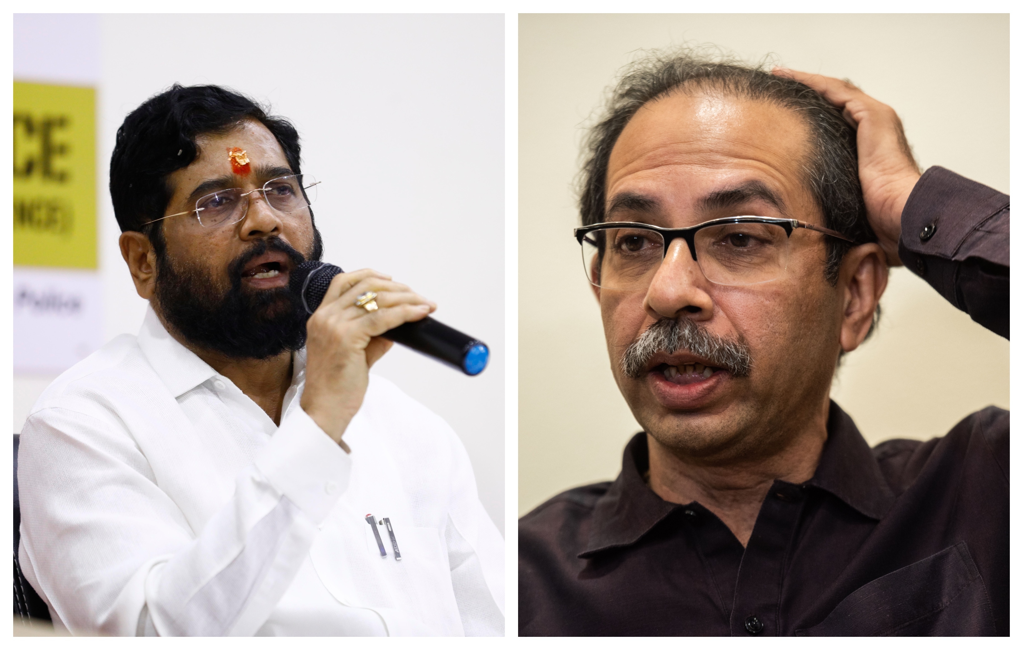 File photos of Eknath Shinde and Uddhav Thackeray. File photos of Eknath Shinde and Uddhav Thackeray.