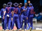 Team India players in action(AP) Team India players in action(AP)