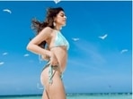 Alaya F looks like a mermaid in a turquoise blue bikini in Maldives. Pics inside