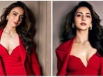 A little red dress is a must-have in every girl's closet because of its versatility. It blends in perfectly with several occasions like date nights, girls' nights, casual dinners and red carpet events. Rakul Preet, who loves all things stylish, recently glammed up in a red bodycon dress.(Instagram/@rakulpreet)