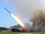 In this image taken from video footage run by China's CCTV, a projectile is launched from an unspecified location in China, Thursday, August 4, 2022.(AP/PTI) In this image taken from video footage run by China's CCTV, a projectile is launched from an unspecified location in China, Thursday, August 4, 2022.(AP/PTI)