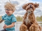 The video shows this child's parting message to the dog he has grown up with.(Instagram/@reagandoodle) The video shows this child's parting message to the dog he has grown up with.(Instagram/@reagandoodle)