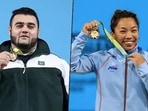 Pakistan weightlifter Nooh Dastagir Butt and Mirabai Chanu Pakistan weightlifter Nooh Dastagir Butt and Mirabai Chanu