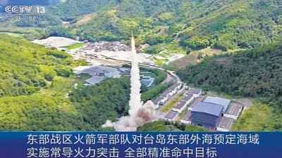 In this image taken from video footage run by China's CCTV, a projectile is launched from an unspecified location in China, Thursday, Aug. 4, 2022. China says it conducted "precision missile strikes" in the Taiwan Strait on Thursday as part of military exercises that have raised tensions in the region to their highest level in decades. (CCTV via AP) (AP) In this image taken from video footage run by China's CCTV, a projectile is launched from an unspecified location in China, Thursday, Aug. 4, 2022. China says it conducted "precision missile strikes" in the Taiwan Strait on Thursday as part of military exercises that have raised tensions in the region to their highest level in decades. (CCTV via AP) (AP)