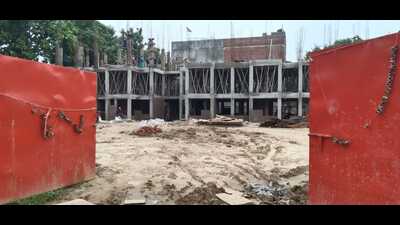 The houses under PMAY being constructed at the site in Lukerganj. (HT PHOTO) The houses under PMAY being constructed at the site in Lukerganj. (HT PHOTO)