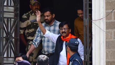 Sanjay Raut was produced in the court earlier on Monday. (HT PHOTO) Sanjay Raut was produced in the court earlier on Monday. (HT PHOTO)
