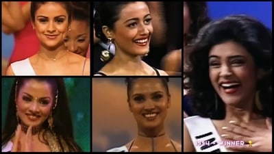 Gul Panag, Namrata Shirodkar, Sushmita Sen, Lara Dutta and Celina Jaitley all represented India at the Miss Universe pageant. Gul Panag, Namrata Shirodkar, Sushmita Sen, Lara Dutta and Celina Jaitley all represented India at the Miss Universe pageant.