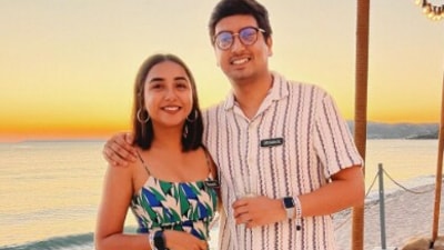 Prajakta Koli and Vrishank Khanal in Italy.