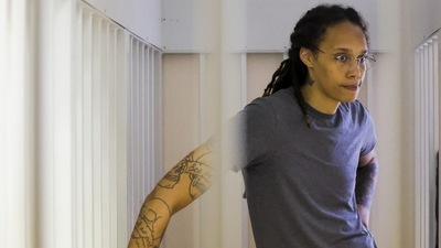 WNBA star and two-time Olympic gold medalist Brittney Griner, stands listening to a verdict in a courtroom in Khimki just outside Moscow, (AP) WNBA star and two-time Olympic gold medalist Brittney Griner, stands listening to a verdict in a courtroom in Khimki just outside Moscow, (AP)