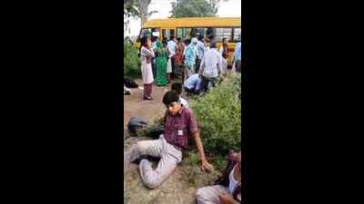 The scene at the accident site in Pratapgarh on Thursday. (HT Photo)