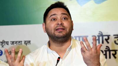 Rashtriya Janata Dal (RJD) leader Tejashwi Yadav accused the BJP of trying to suppress the Opposition’s voice through federal investigating agencies (ANI) Rashtriya Janata Dal (RJD) leader Tejashwi Yadav accused the BJP of trying to suppress the Opposition’s voice through federal investigating agencies (ANI)