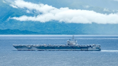 USS Ronald Reagan Carrier Strike Group along with Amphibious Assault Ship USS Tripoli with fifth generation F-35 fighters on board are presently patrolling east of Taiwan. USS Ronald Reagan Carrier Strike Group along with Amphibious Assault Ship USS Tripoli with fifth generation F-35 fighters on board are presently patrolling east of Taiwan.