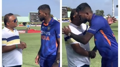 Hardik Pandya with Dr KJ Srinivasa, India's High Commissioner of India to Guyana, Antigua & Barbuda, St.Kitts & Nevis Hardik Pandya with Dr KJ Srinivasa, India's High Commissioner of India to Guyana, Antigua & Barbuda, St.Kitts & Nevis