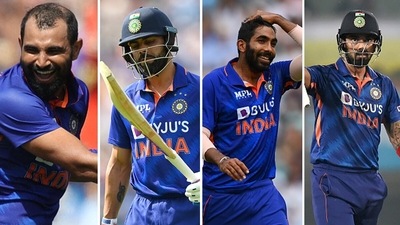 From Left: Mohammed Shami, Virat Kohli, Jasprit Bumrah and KL Rahul. (Getty Images) From Left: Mohammed Shami, Virat Kohli, Jasprit Bumrah and KL Rahul. (Getty Images)
