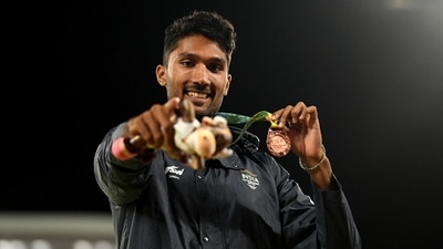 India's Tejaswin Shankar after winning his maiden CWG medal. (Getty) India's Tejaswin Shankar after winning his maiden CWG medal. (Getty)