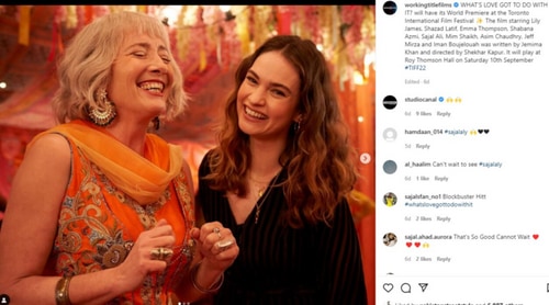Emma Thompson's look from a scene in What’s Love Got To Do With It? was recently shared by the makers. Emma Thompson's look from a scene in What’s Love Got To Do With It? was recently shared by the makers.