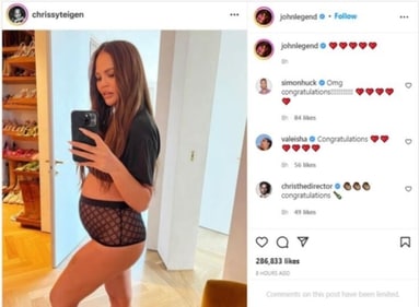 John dropped a screenshot of Chrissy's post.