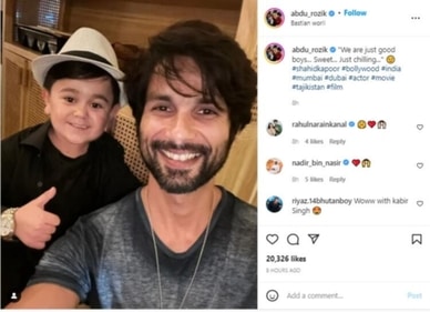 Tajik singer Abdu Rozik shared a picture clicked by Shahid.