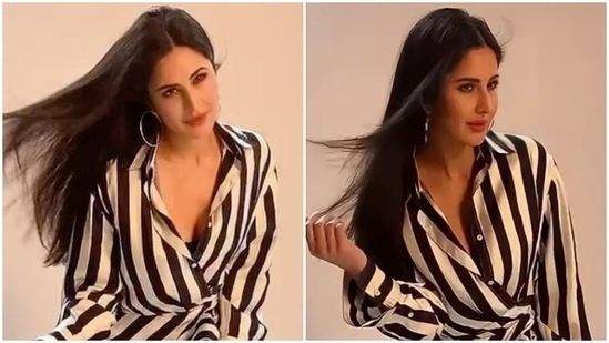Katrina Kaif earlier set the internet on fire with her casual yet trendy look in a black and white shirt dress that is worth <span class='webrupee'>₹</span>1 lakh.(Instagram/@katrinakaif)