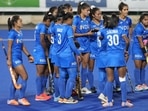 Indian players react after their loss in the women's semifinal hockey match against Australia at the Commonwealth Games(AP)