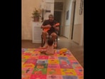The image, taken from the Instagram video, shows Aparshakti Khurana singing for his daughter.(Instagram/@aparshakti_khurana)