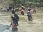 School children in Nashik's Peth taluka cross river every day to reach school.