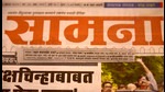 Front page of Saamna newspaper (Anshuman Poyrekar/HT PHOTO) Front page of Saamna newspaper (Anshuman Poyrekar/HT PHOTO)