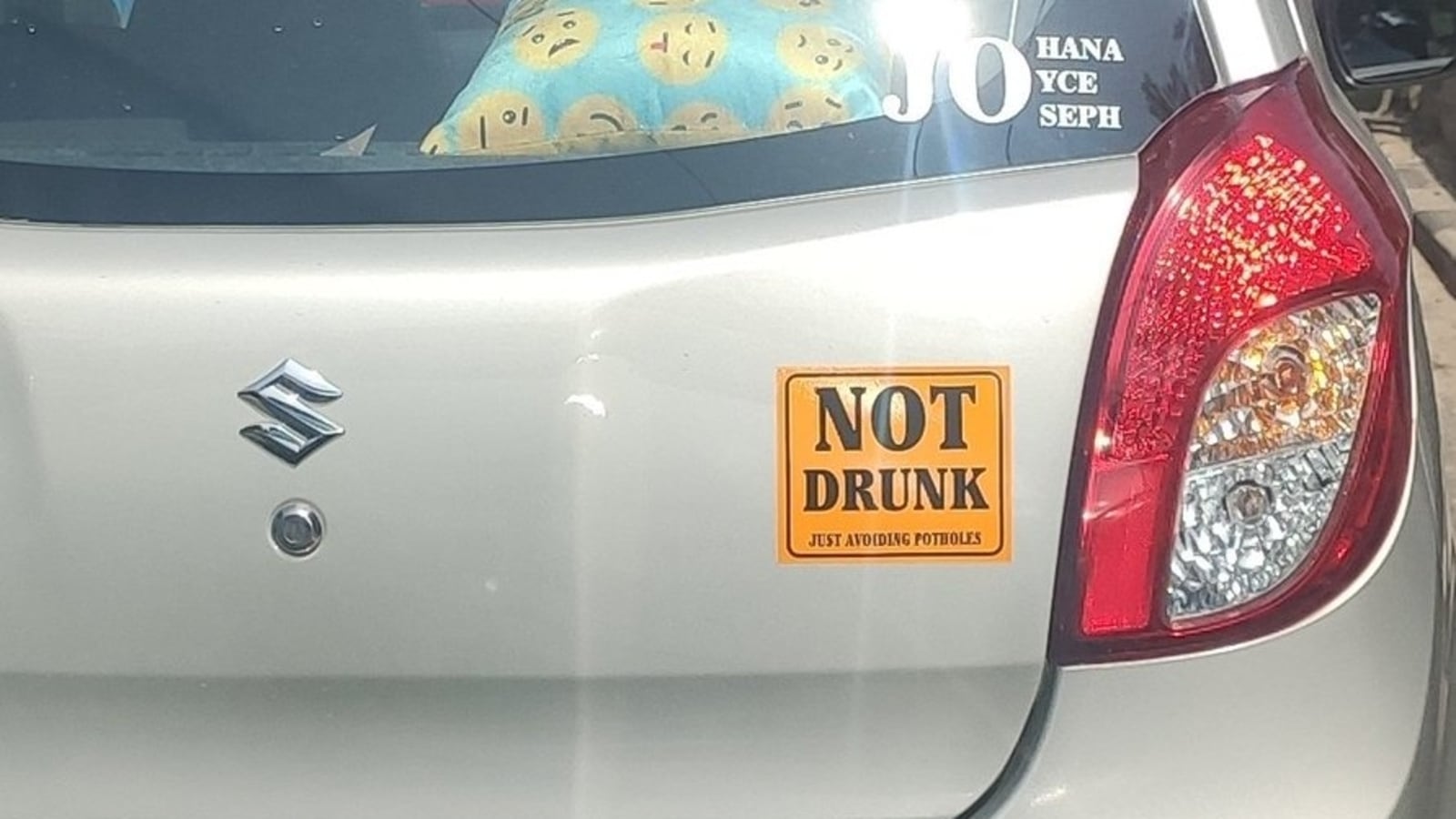 Bengaluru car owner takes jibe on potholes with this witty sticker