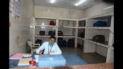 The cloakroom at Prayagraj junction, on Friday. (HT PHOTO) The cloakroom at Prayagraj junction, on Friday. (HT PHOTO)