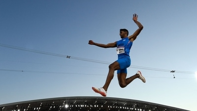 Sreeshankar Sreeshankar competes during the men's long jump final athletics event at the Alexander Stadium, in Birmingham on day seven of the Commonwealth Games. (AFP) Sreeshankar Sreeshankar competes during the men's long jump final athletics event at the Alexander Stadium, in Birmingham on day seven of the Commonwealth Games. (AFP)