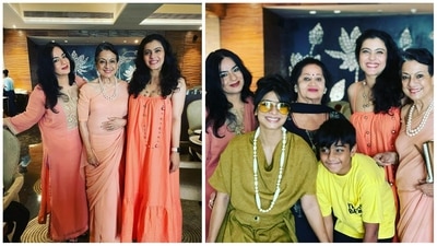 Kajol celebrated Mother's Day this year with both, her mother Tanuja and mother-in-law Veena Devgan. Her sister Tanishaa Mukerji and sister-in-law Neelam Devgan, and her son Yug Devgan also joined in the fun. Kajol celebrated Mother's Day this year with both, her mother Tanuja and mother-in-law Veena Devgan. Her sister Tanishaa Mukerji and sister-in-law Neelam Devgan, and her son Yug Devgan also joined in the fun. 