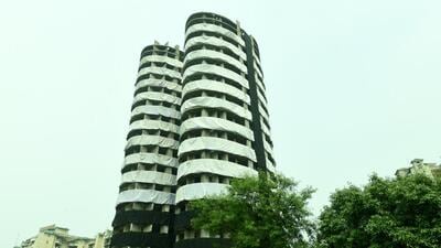 The Supreme Court ordered demolition of the twin towers is scheduled for 2.30pm, August 21. (Sunil Ghosh/HT photo) The Supreme Court ordered demolition of the twin towers is scheduled for 2.30pm, August 21. (Sunil Ghosh/HT photo)