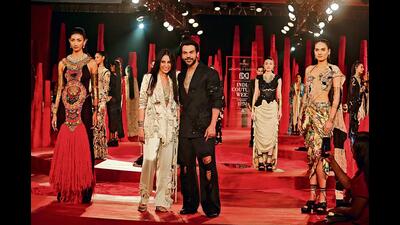 Designer Anamika Khanna with actor Rajkummar Rao Designer Anamika Khanna with actor Rajkummar Rao