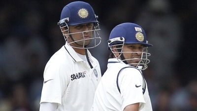 Rahul Dravid and Sachin Tendulkar in a still from 2011. (Getty) Rahul Dravid and Sachin Tendulkar in a still from 2011. (Getty)