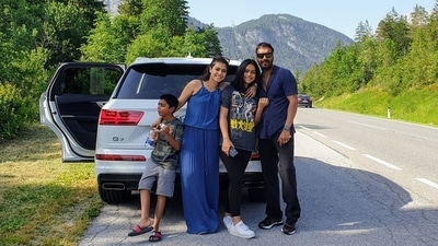 Kajol and Ajay Devgn, along with their kids Nysa and Yug, once went on a road trip and the picture shows they made the most of it. Nysa is currently studying International Hospitality at Switzerland's Glion Institute of Higher Education. Kajol and Ajay Devgn, along with their kids Nysa and Yug, once went on a road trip and the picture shows they made the most of it. Nysa is currently studying International Hospitality at Switzerland's Glion Institute of Higher Education. 