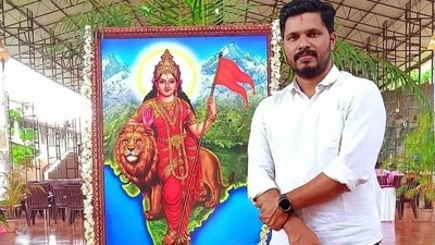 Praveen Nettaru, BJP's Yuva Morcha worker, was killed by unidentified people on a bike in Bellare. (Image credit: @cogitoiam/Twitter) Praveen Nettaru, BJP's Yuva Morcha worker, was killed by unidentified people on a bike in Bellare. (Image credit: @cogitoiam/Twitter)