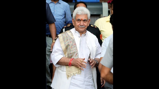 J&K L-G Manoj Sinha lauded the work that has happened over these years, but warned that there were still attempts at destabilising the region from across the border. (Ayush Sharma)