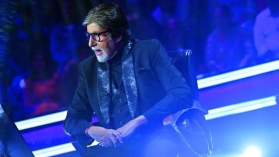 Amitabh Bachchan on KBC 14 sets.