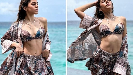Alaya F is having a gala time vacationing in the Maldives, one of the most sought-after holiday destinations. The actor was recently seen enjoying the 'Maldivian dhoop' as she flaunted her toned body in printed beach wear.(Instagram/@alayaf)