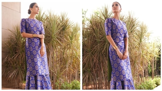 Vaani Kapoor earlier stepped out to promote her upcoming film Shamshera wearing a royal blue palazzo set.(Instagram/@_vaanikapoor_)