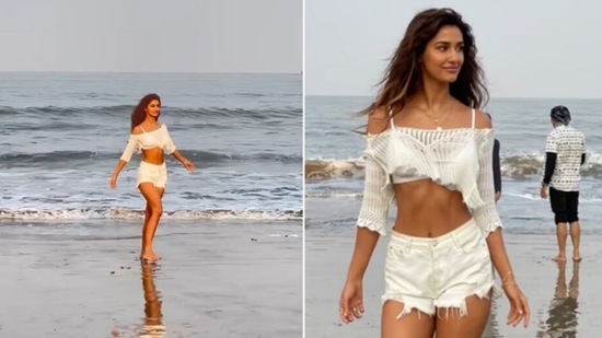 Disha Patani shared a video on Instagram from her recent beach day.&nbsp;