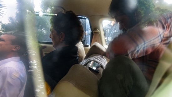 Congress leader Priyanka Gandhi being detained during the protest march as party nationwide protest over price rise, unemployment and GST hike on essential items in New Delhi, India, on Friday, August 5, 2022. ((Photo by Amal KS/Hindustan Times))