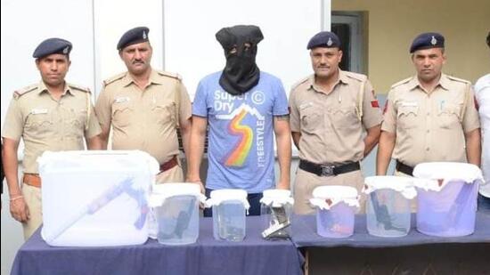 Chandigarh Police recovered seven weapons from the accused. (HT Photo)