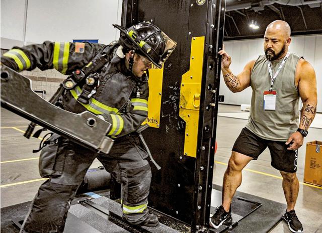 Joseph Sakoda aka Da Rulk trains a firefighter Joseph Sakoda aka Da Rulk trains a firefighter