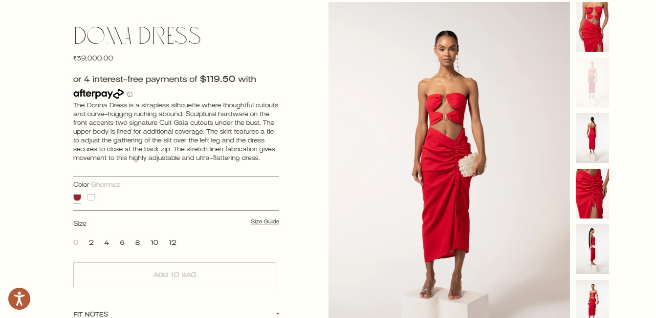 The dress Priyanka Chopra wore for her 40th birthday celebrations.&nbsp; (cultgaia.com)